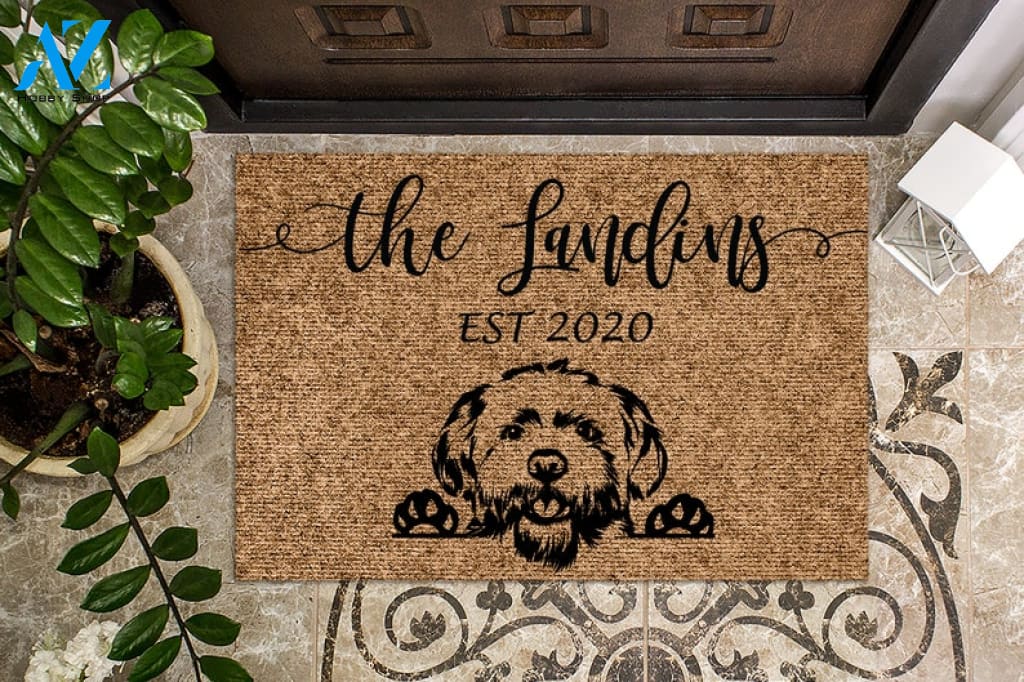 Maltese Puppy Dog Personalized Doormat Custom Doormat Welcome Mat Housewarming Gift Last Name Door Mat