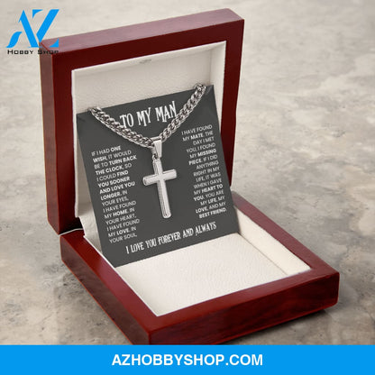 Man - One Wish - Cross Cuban Link Chain