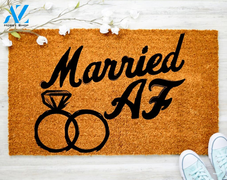 Married AF Doormat Wedding GIft Doormat Just Married Doormat Porch Decor Housewarming Gift Doormat
