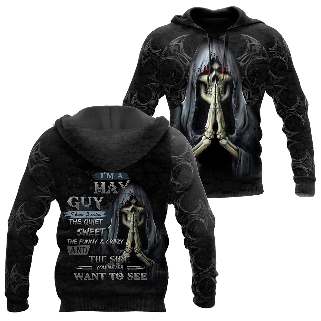 Unisex Hoodie All Over Print Skull Gifts May Guy Skull All Over Printed Unisex Hoodie