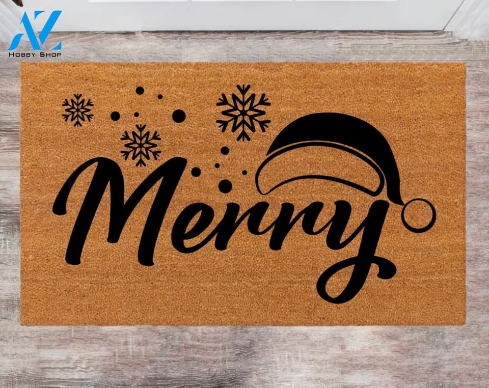 Merry Christmas Custom Cute Doormat Family Name Rug New Year Gift Anniversary Gift Monogram rug