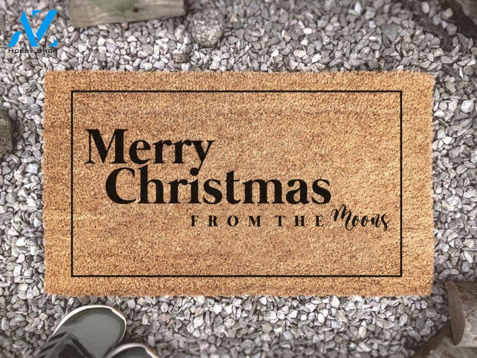Merry Christmas From The - Family Name Doormat - Christmas Doormat - Holiday Porch Decorations - Holiday Rug - Christmas