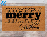 Merry Christmas Funny Front Doormat New Home Owner Last Name Rug Present For Her & Him Bride Porch Decor