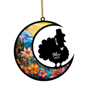 Custom Turkey Suncatcher, Pet Memorial Gift for Chicken, Turkey Lover Gift for Thanksgiving Day Personalized Bereavement Chicken Loss Gift with Name Turkey Ornament Lover Gift for Christmas