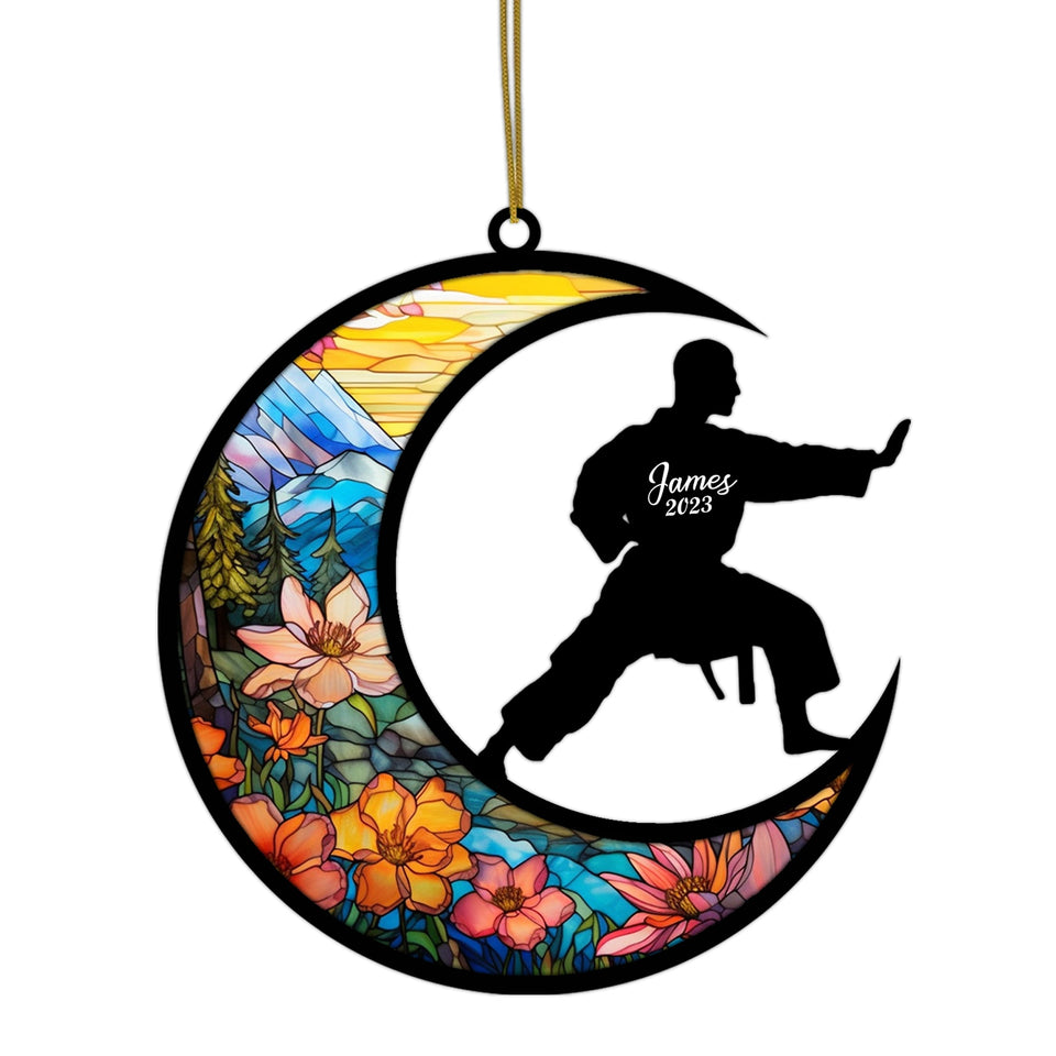 personalized Karate ornament. Christmas ornaments for your tree this year and enjoy them for years to come as you watch your family grow. Or, give personalized ornaments as gifts to everyone on your list to remind them of special moments from the years gone by