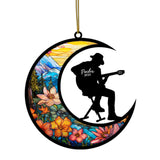 personalized Guitar PLayer ornament. Christmas ornaments for your tree this year and enjoy them for years to come as you watch your family grow. Or, give personalized ornaments as gifts to everyone on your list to remind them of special moments from the years gone by. As children grow, grandchildren arrive and new holiday traditions begin, your family, friends and loved ones will cherish the unique history and timeline that custom Christmas ornaments pass down for all to see