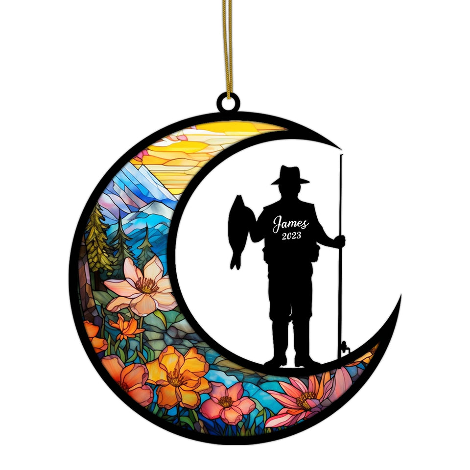 personalized Fishing ornament. Christmas ornaments for your tree this year and enjoy them for years to come as you watch your family grow. Or, give personalized ornaments as gifts to everyone on your list to remind them of special moments from the years gone by. As children grow, grandchildren arrive and new holiday traditions begin, your family, friends and loved ones will cherish the unique history and timeline that custom Christmas ornaments pass down for all to see