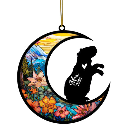 Custom Capybara Memorial Suncatcher, Bereavement Capybara Loss Gift, Pet Loss Light Catcher Capybara Memorial Ornament Personalized Capybara Name Sign Hanging Christmas, Capybara Lover Gift