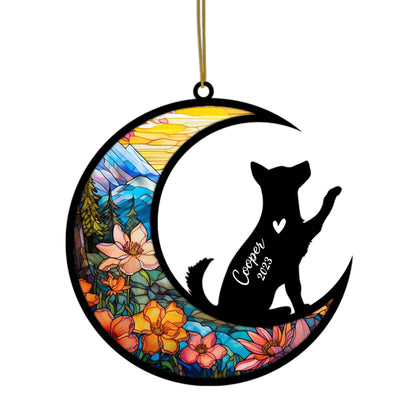 Personalized Husky Suncatcher Christmas Ornament Gift, Customized Husky Name and Date, Custom Dog Breeds Ornament, Pet Loss Catcher, Gifts for Dog Lovers Loss of Dog Sympathy
