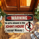 Personalized Boys Room Doormat – Custom Name Warning Mat