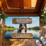 Personalized Lakeside Dog Doormat – Custom Pet & Family Name Mat