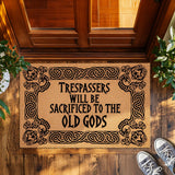 Viking Knotwork Doormat – Old Gods Warning Welcome Mat