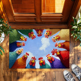 Colorful Chicken Doormat – Curious Hens Welcome Mat
