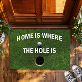 Funny Golf Doormat – Home Is Where the Hole Is Welcome Mat