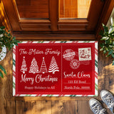 Personalized Family Christmas Doormat – Santa Mail Welcome Mat