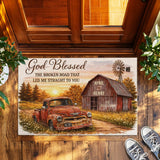 Personalized Rustic Couple Doormat – Custom Names & Date Farm Mat
