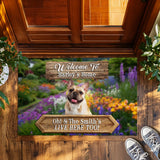Personalized Dog Photo Doormat – Custom Pet & Family Name Mat