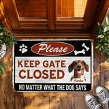 Personalized Dog Gate Doormat – Custom Pet Name Warning Mat