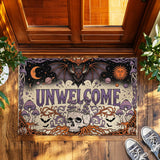 Gothic Unwelcome Doormat – Bat Skull & Mushroom Welcome Mat
