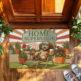 Personalized Pet Photo Doormat – Home Supervisor Welcome Mat