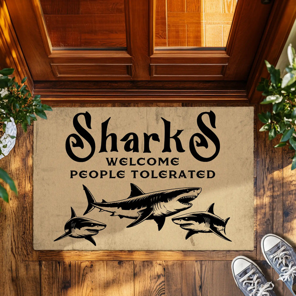 Funny Shark Doormat – Shark Lover Welcome Mat