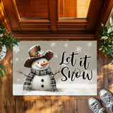 Snowman Winter Doormat – Let It Snow Welcome Mat