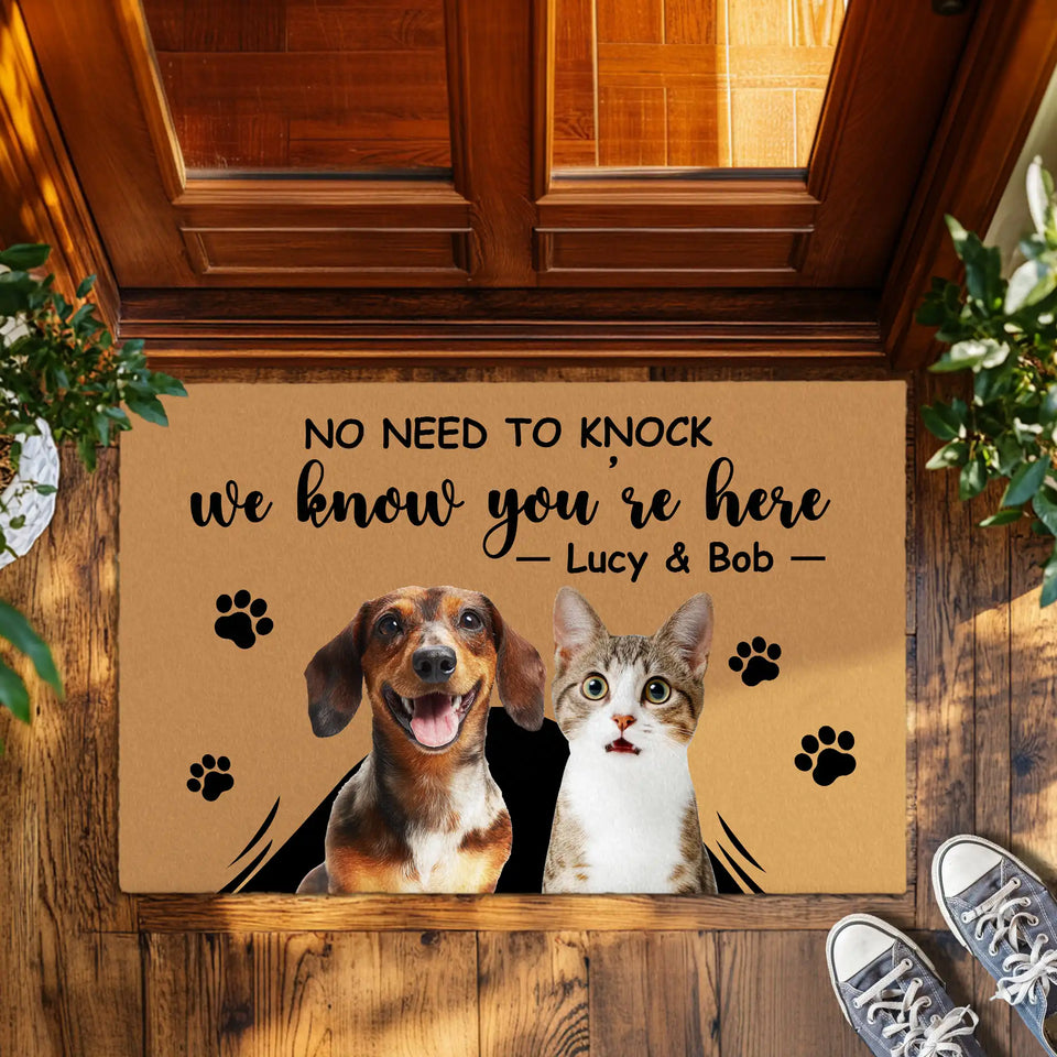 Personalized Pet Photo Doormat – Custom Dog & Cat Welcome Mat