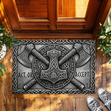 Norse Viking Axe Doormat – Rune & Mjolnir Welcome Mat