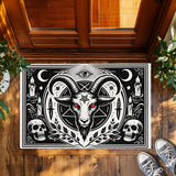 Occult Goat Doormat – Pentagram Skull Gothic Welcome Mat