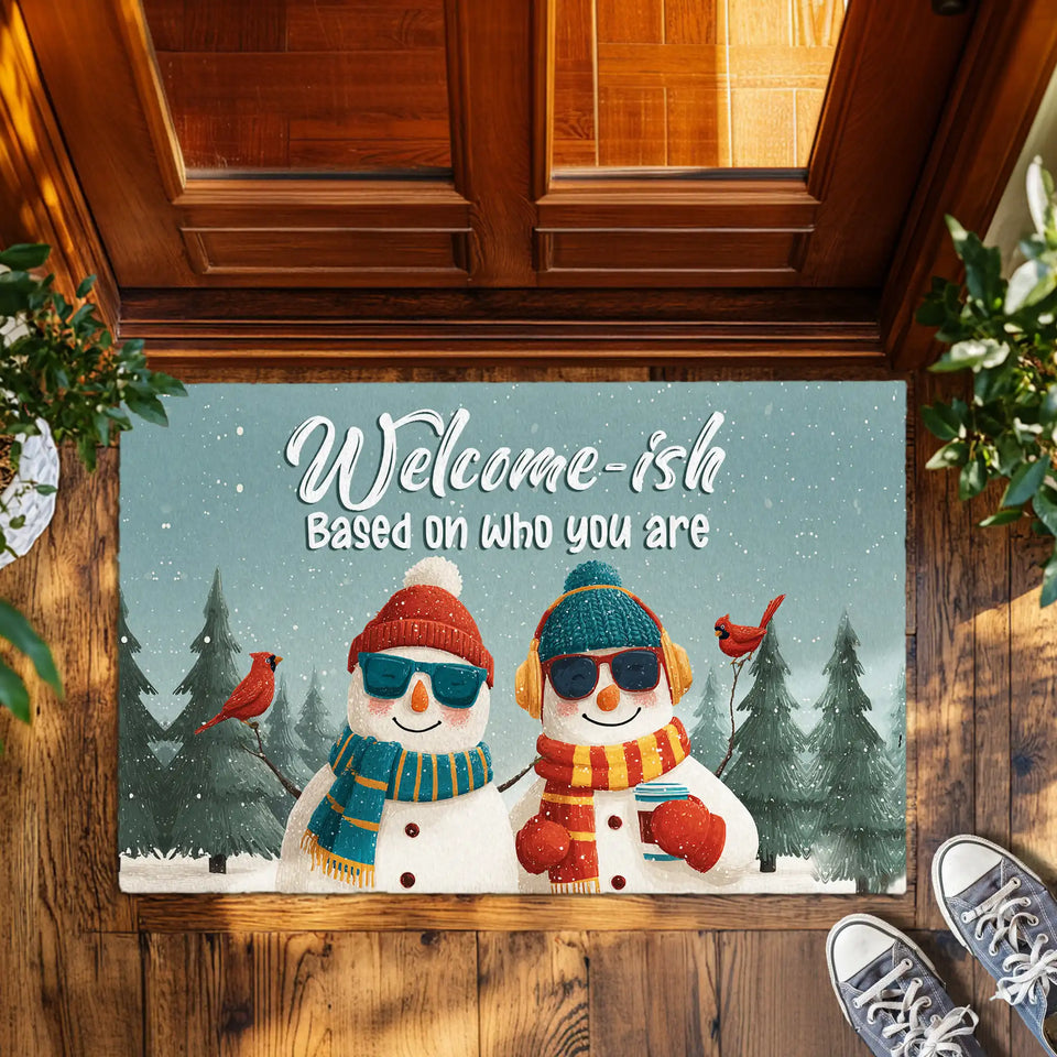 Funny Snowman Winter Doormat – Humorous Welcome Mat