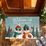 Funny Snowman Winter Doormat – Humorous Welcome Mat
