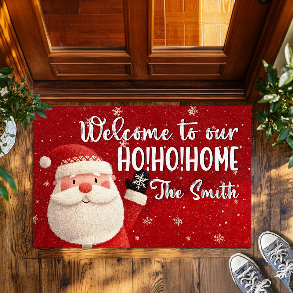 Personalized Santa Christmas Doormat – Ho Ho Home Welcome Mat