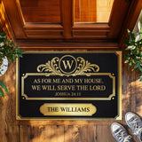 Personalized Christian Doormat – Joshua 24:15 Family Name Mat