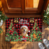 Personalized Dog Christmas Doormat – Custom Pet Name Welcome Mat