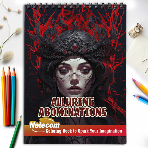 Alluring Abominations Spiral Bound Coloring Book, Embark on an Alluring Abominations Journey with 30 Coloring Pages for Gothic Art Enthusiasts to Unleash Their Creative Expression