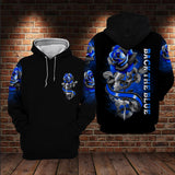 Back The Blue Rose All Over Print US Unisex Size Hoodie