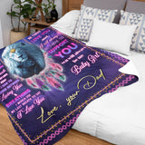 Personalized Daughter Blanket From Dad – Lion Dreamcatcher Inspirational Gift
