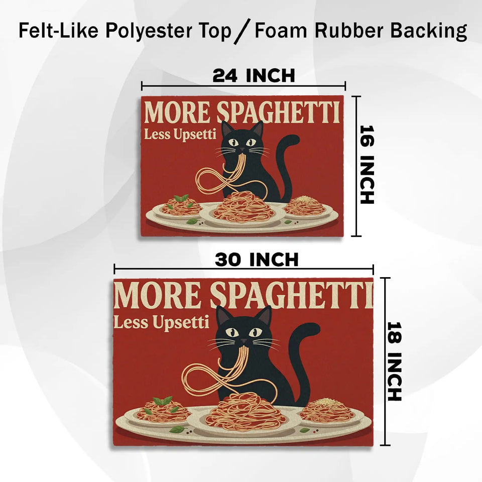 Funny Spaghetti Cat Doormat – Pasta Lover Welcome Mat