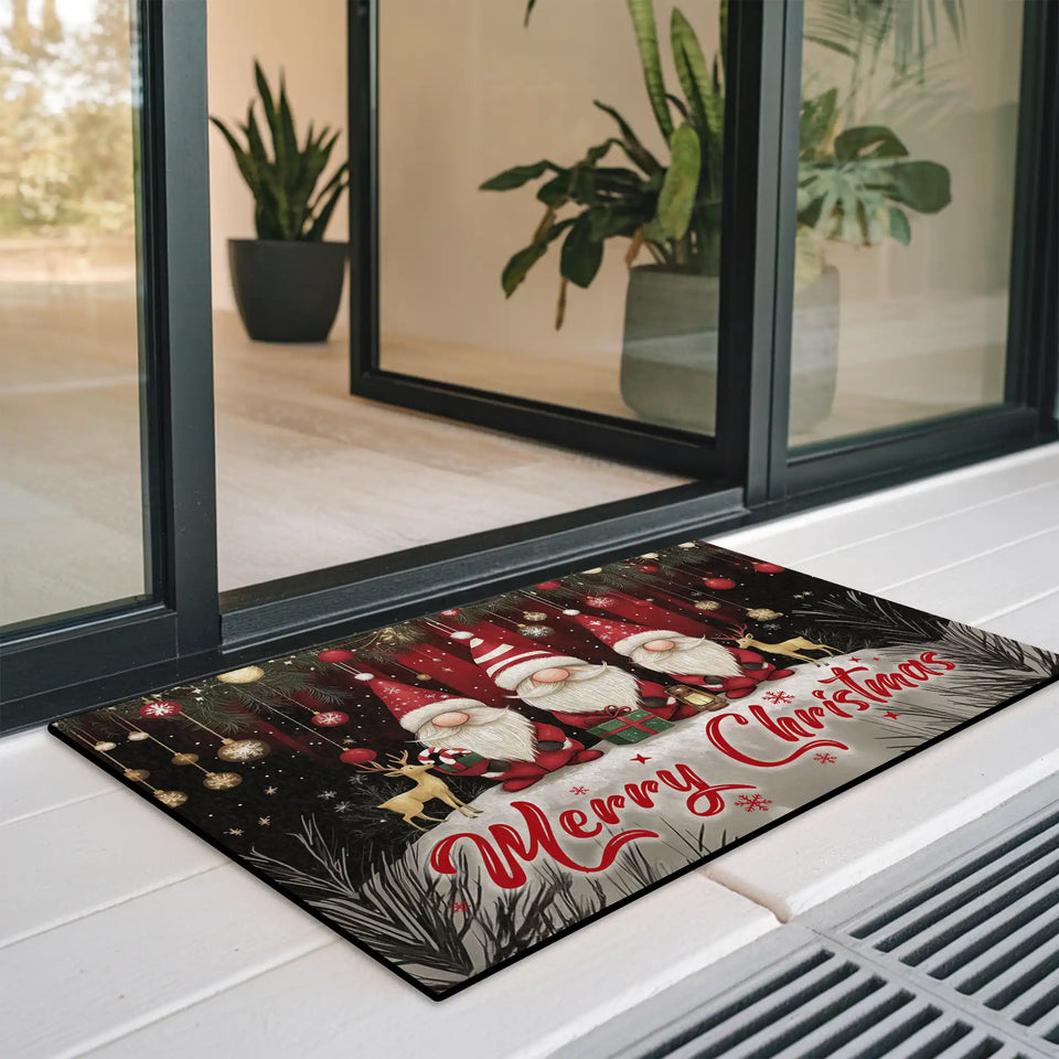 Christmas Gnome Doormat – Merry Christmas Holiday Welcome Mat