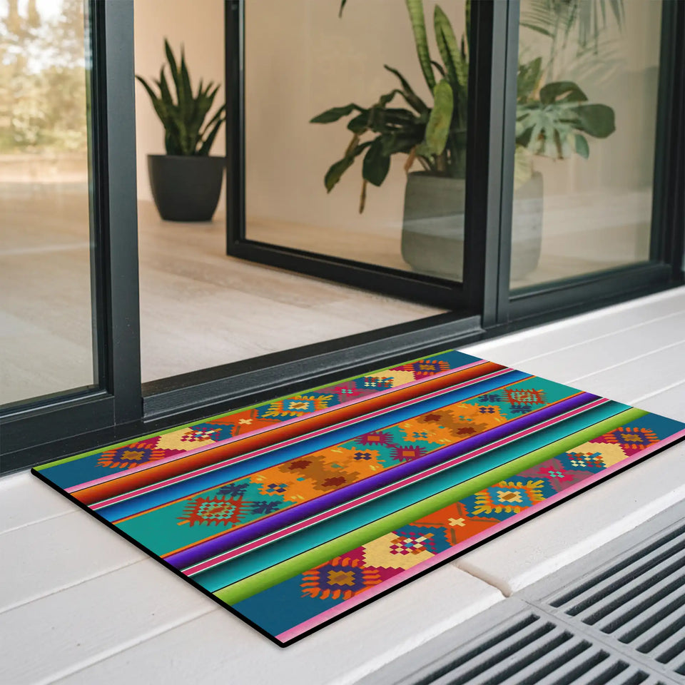 Southwestern Geometric Doormat – Colorful Boho Welcome Mat