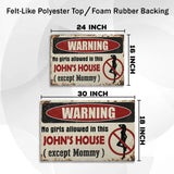 Personalized Boys Room Doormat – Custom Name Warning Mat