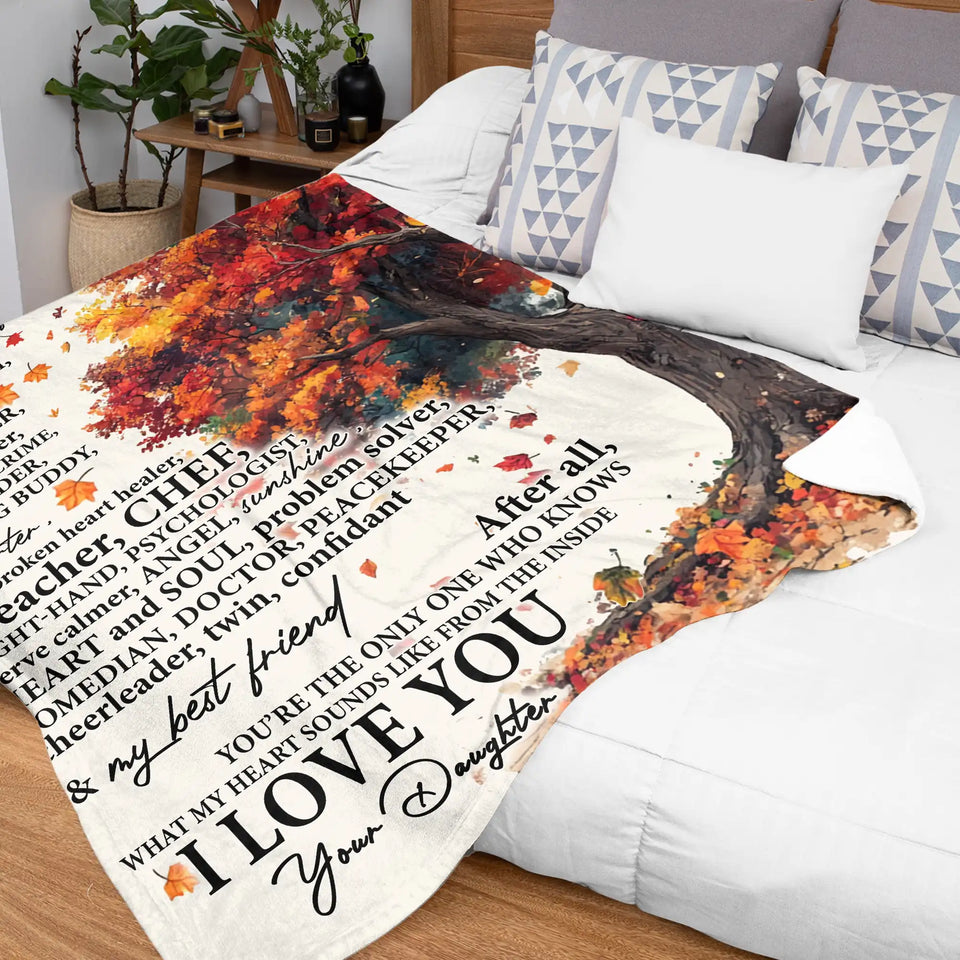 Personalized Mother Blanket – Autumn Tree Love Gift