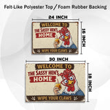 Personalized Sassy Hen Doormat – Custom Name Chicken Mat
