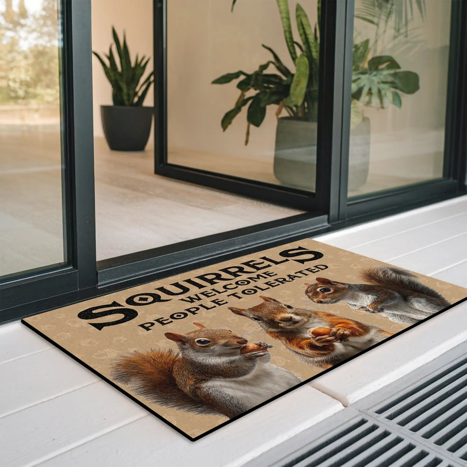 Funny Squirrel Doormat – Squirrel Lover Welcome Mat