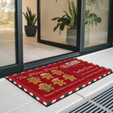 Personalized Gingerbread Family Christmas Doormat – Santa Mail Mat