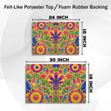 Colorful Folk Floral Doormat – Boho Botanical Welcome Mat