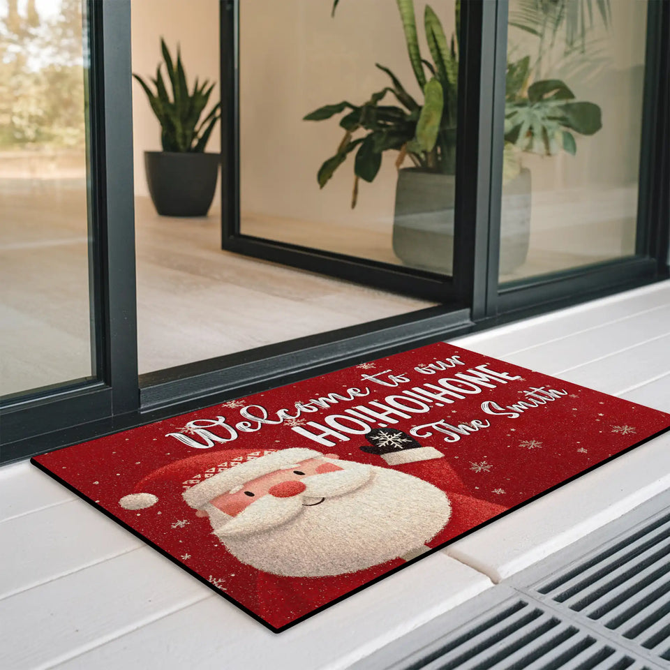 Personalized Santa Christmas Doormat – Ho Ho Home Welcome Mat