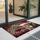 Highland Cow Christmas Doormat – Merry Christmas Welcome Mat