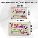 Funny Witch Family Doormat – Little Monsters Halloween Mat