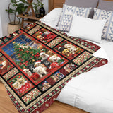 Christmas Dog Blanket – Puppy Christmas Tree Patchwork Holiday Throw